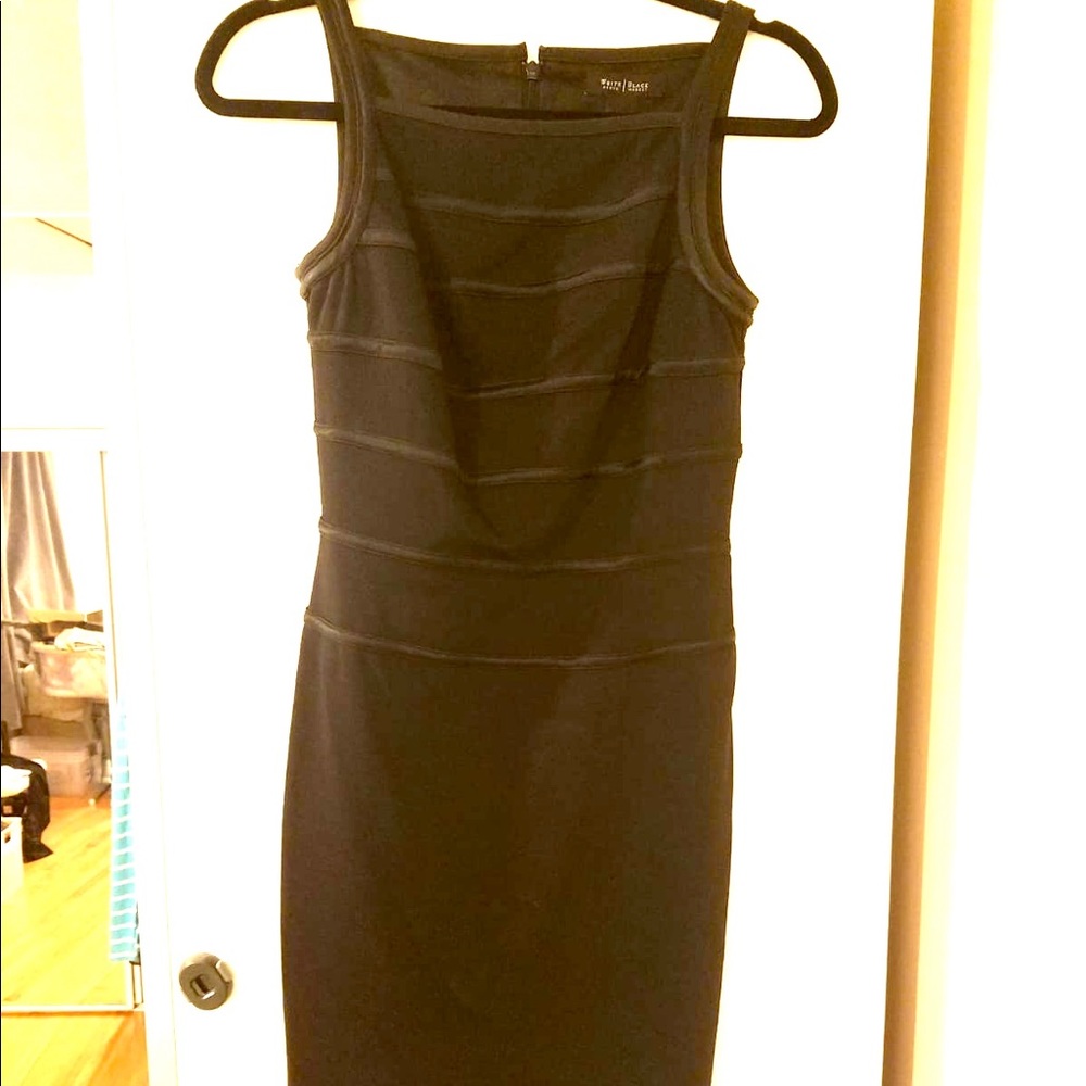 Whbm dress, 0, gorgeous piping details, black